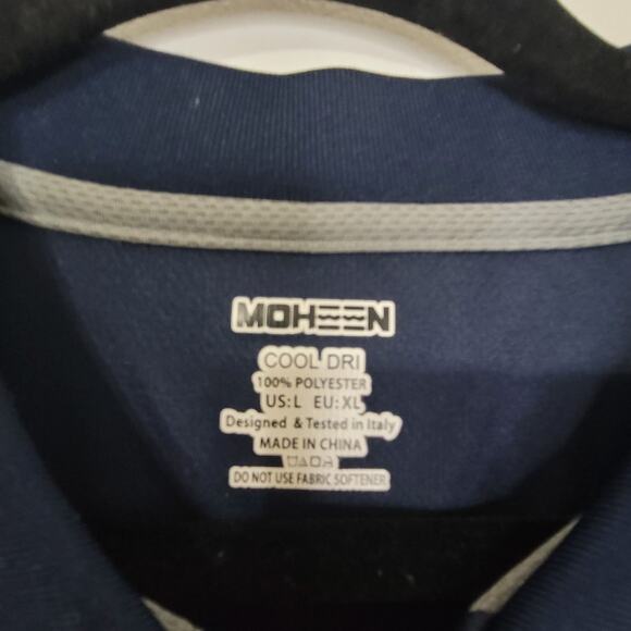 Moheen Cool Dri Polo Shirt‎ Men's Large Blue Gray Outdoor Athleisure Golf - Picture 5 of 5